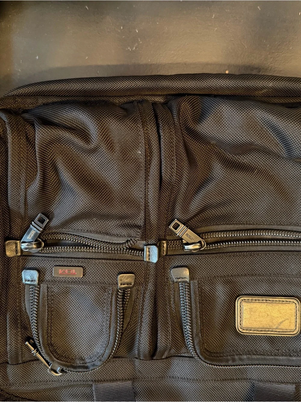 Tumi Black Laptop Briefcase with Multiple Front Pockets